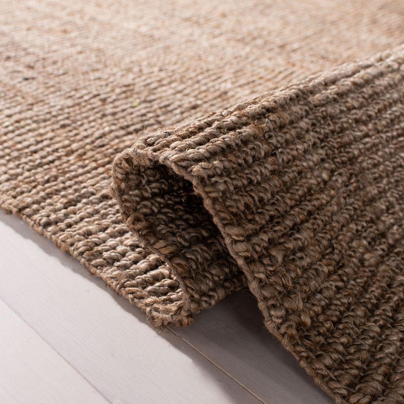 Hand-Knotted Gray Square Easy-Care Jute Area Rug - 5'