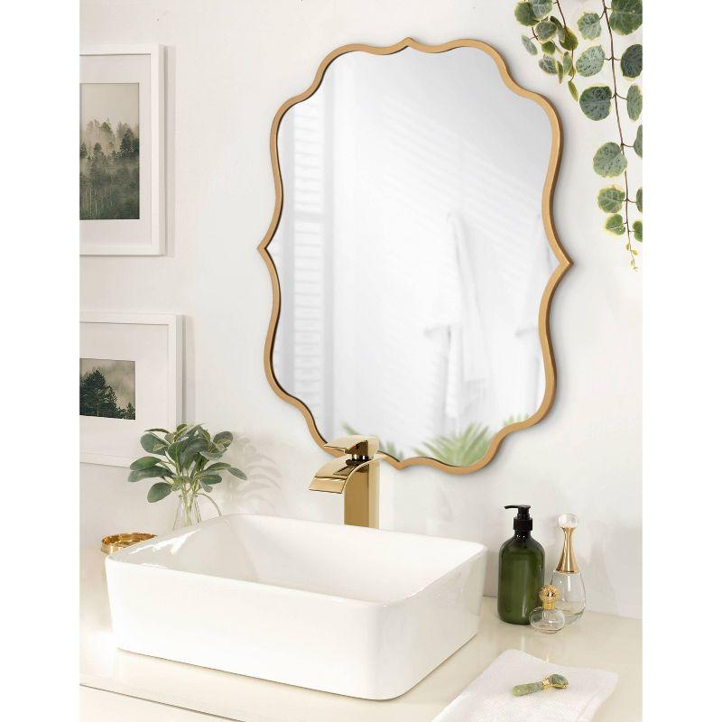 24" x 30" Higby Framed Wall Mirror Gold - Kate & Laurel All Things Decor: Scalloped, Decorative, Modern Style