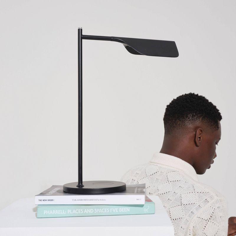 Brightech Leaf 16" Vintage LED Desk Lamp with Wireless Charging Pad, Adjustable Arm, and 3-Way Dimming