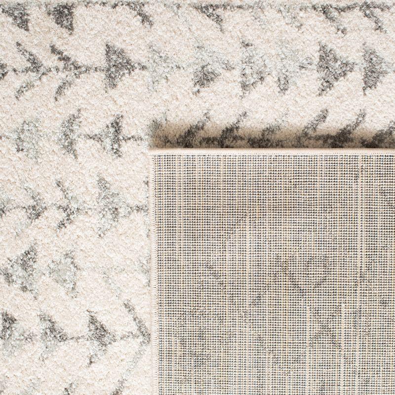 Ivory/Grey Hand-Knotted Boho-Chic Synthetic Area Rug - 2' x 7'