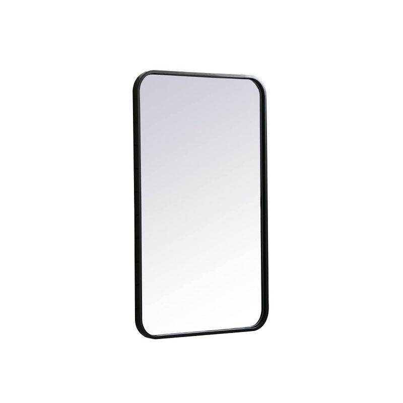 Elegant Lighting Soft corner metal rectangular mirror 18x30 inch in Black