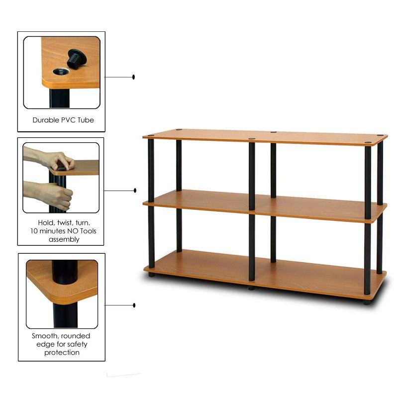 Beech and White 3-Tier Open Bookcase with Laminated Finish