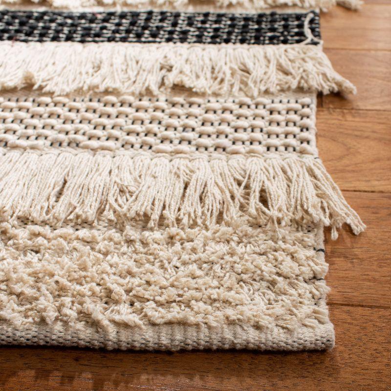 Gracie Oaks Jessen Natura Hand Woven Cotton Striped Rug