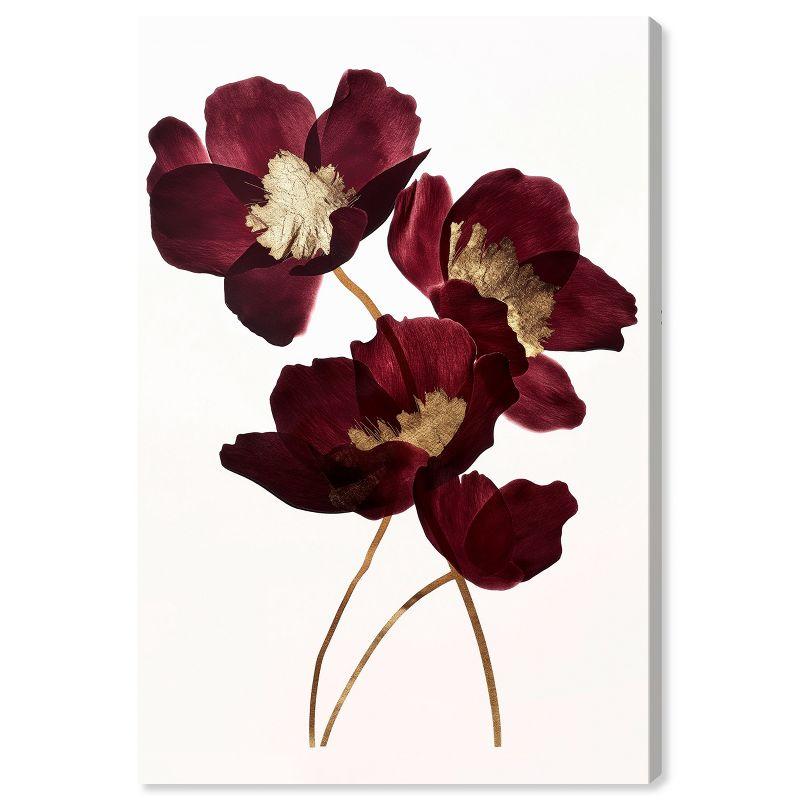 Art Remedy Wine Flowers Floral Fine Wall Art, 16" x 24", Gallery Wrapped
