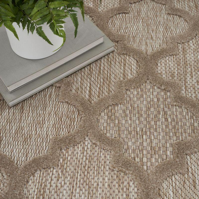 Nourison Easy Care Trellis Flatweave Indoor Outdoor Area Rug 4' x 6' Natural Beige