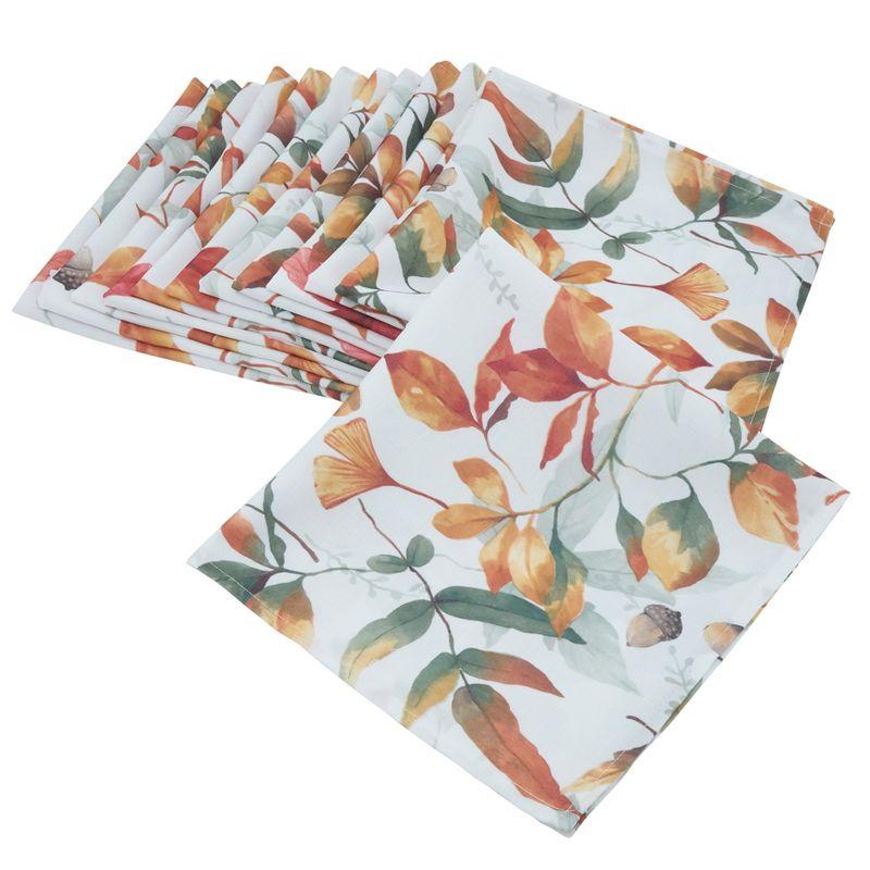 Saro Lifestyle Fall Leaf Napkin, 20" Square, Multi (Set of 4)