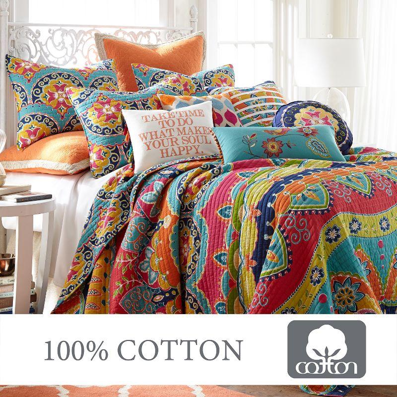 Amelie Twin Reversible Cotton Quilt Set in Multicolor