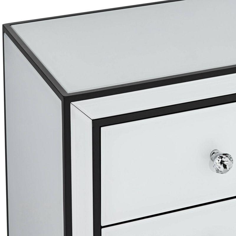 Studio 55D Biscaya 17 3/4" Wide White Reverse Painted Glass Side Table