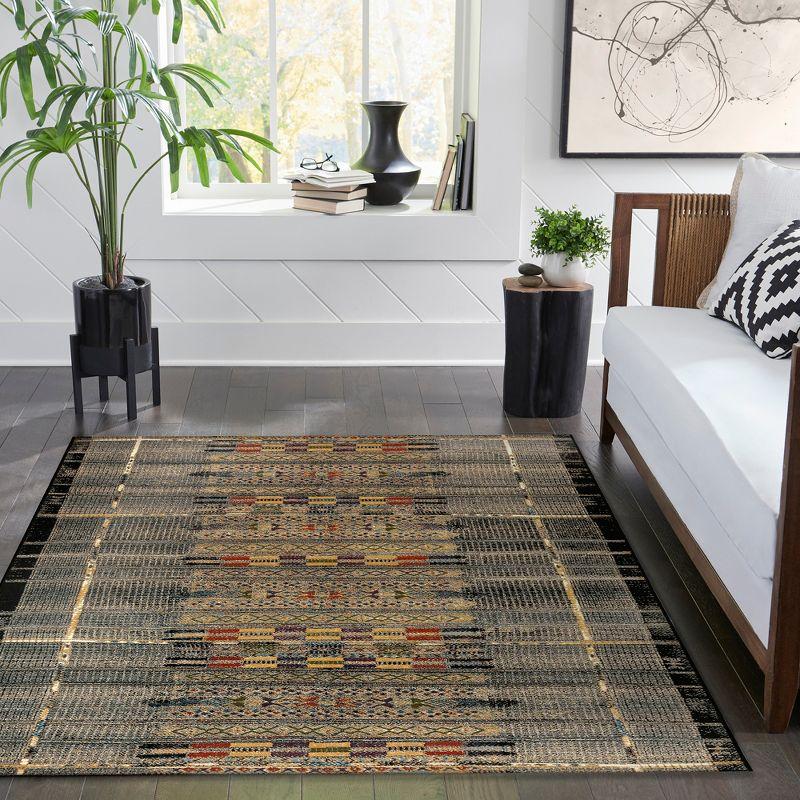 Liora Manne Marina Stripe Indoor/Outdoor Rug Black 7'10" x 9'10"
