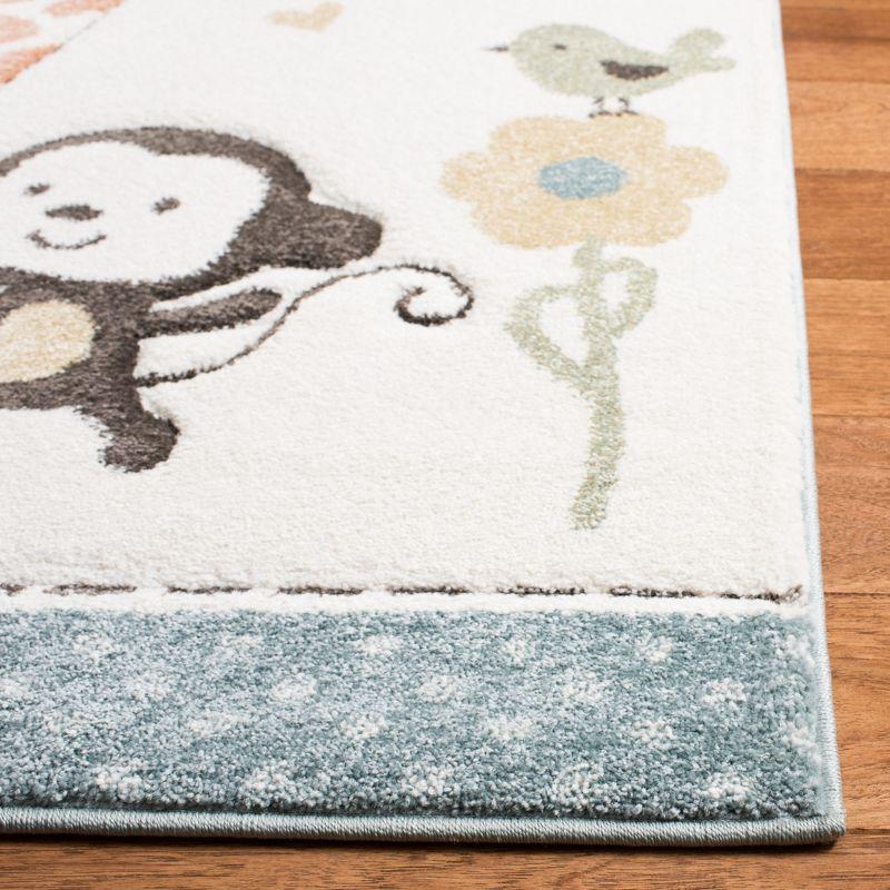 Ivory Whimsy 2x3 Feet Synthetic Kid-Friendly Easy-Care Rug