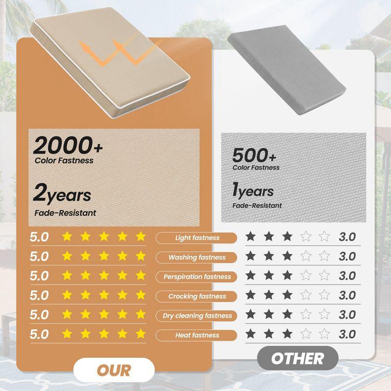 Crestlive Products Outdoor Chair Cushions Set of 2 Fade Resistant Beige