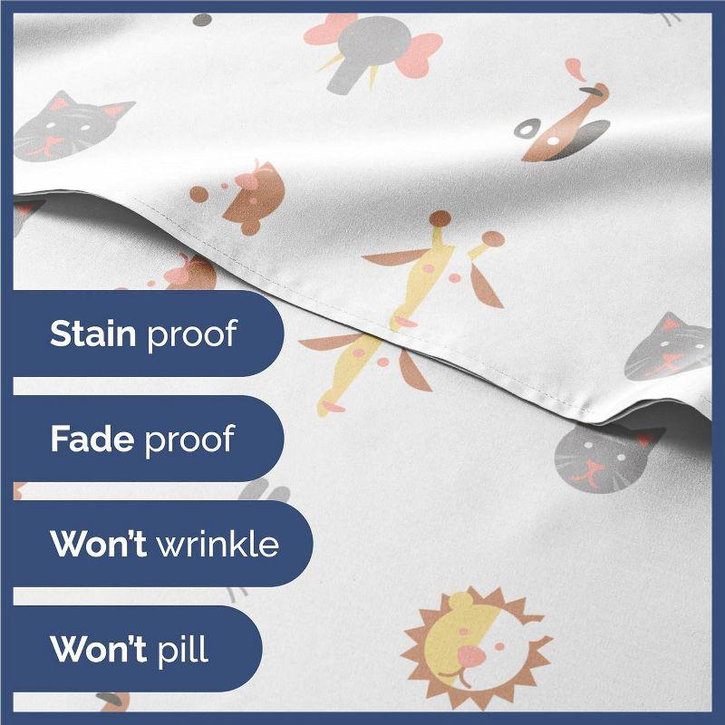 CGK Linens 4 Piece Kids Microfiber Sheet Set - Wrinkle Free - Cute, Cozy, Soft