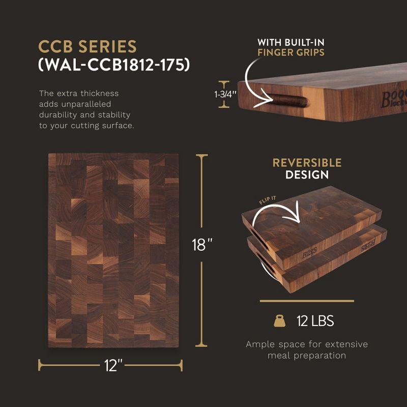 John Boos Boos Block CCB Series Large Reversible Wood Chopping Board, 1.75-Inch Thickness, 18" x 12" x 1 3/4", Walnut