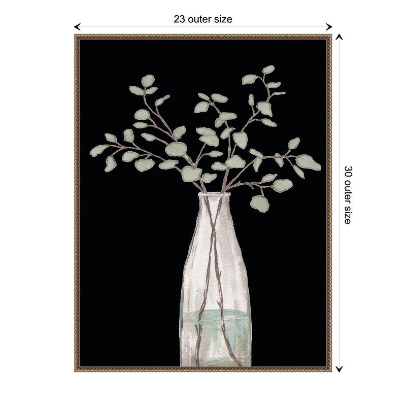 Amanti Art Modern Floral On Black II by Elizabeth Medley Canvas Wall Art Print Framed 23 x 30-in.