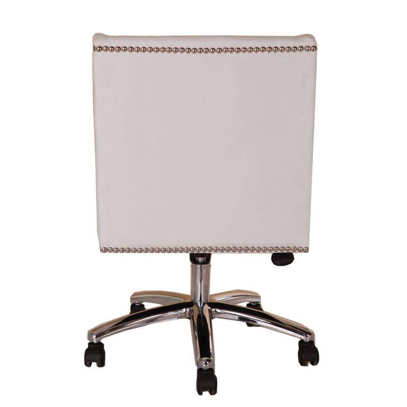 Decorative Task Chair White - Boss: Chrome Base, Swivel, Adjustable Height, Metal Frame, Casters