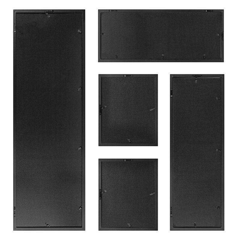 5pc Gallery Frame Box Set Black - Kate & Laurel All Things Decor: Dynamic Wall Display, MDF Construction, Versatile Layouts