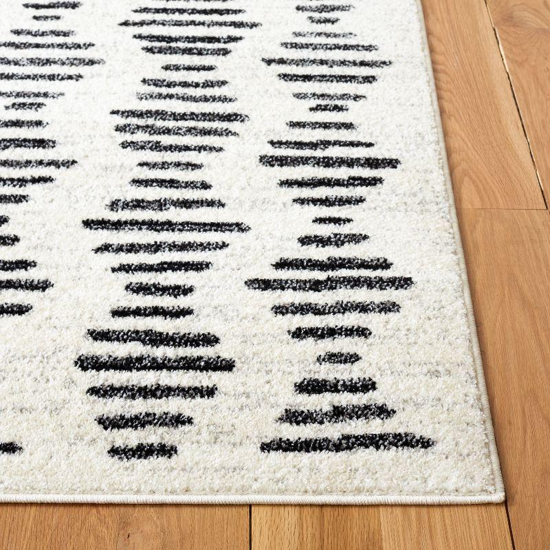 Reversible Black Synthetic 8' x 10' Easy-Care Area Rug