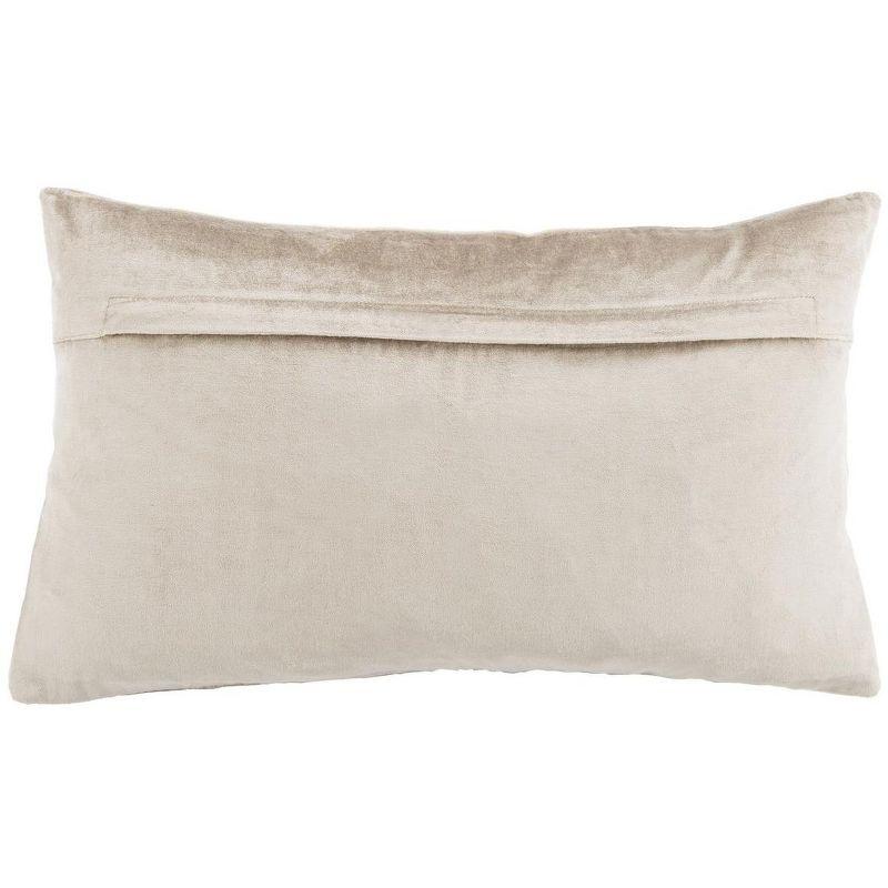 Sydnee Snowflake Pillow - Beige/Gold - 12"X20" - Safavieh