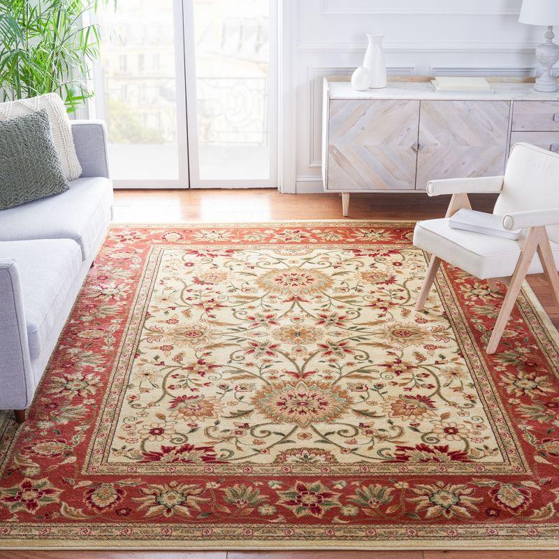 Ivory and Rust Hand-knotted Synthetic 6' x 9' Area Rug