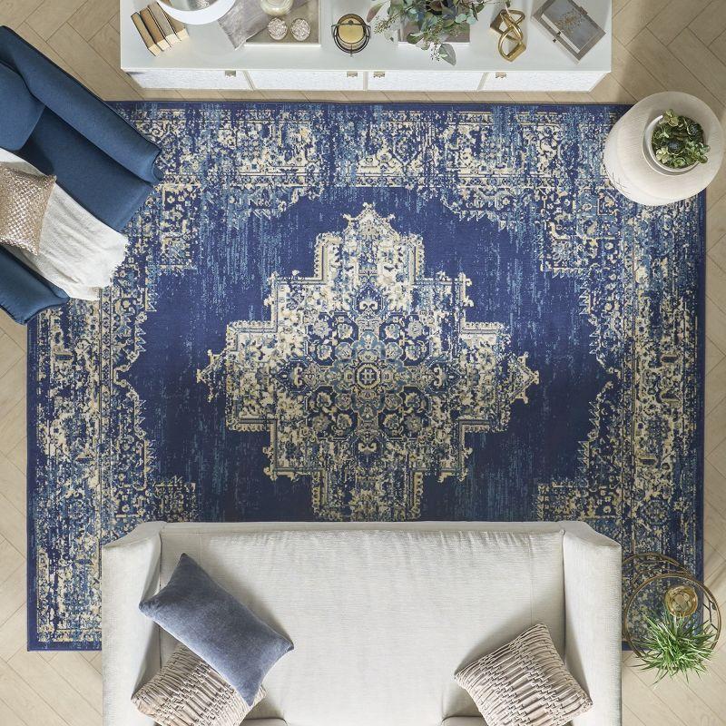 Nourison Grafix GRF14 Navy Blue Area Rug 7'10" x 9'10"