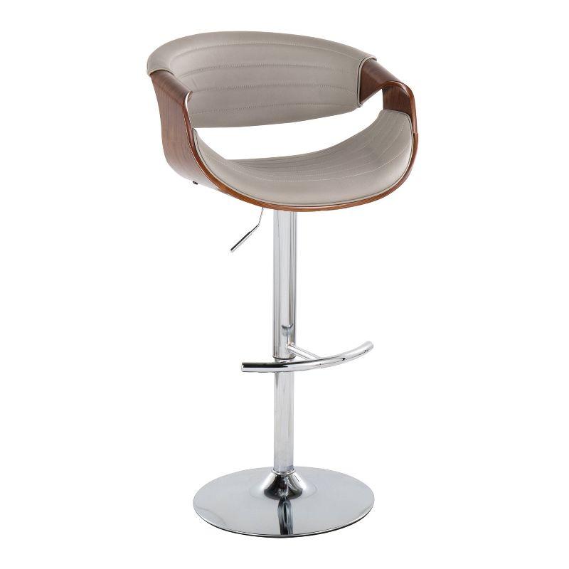 Swivel Upholstered Adjustable Height Counter Stool with Metal Frame
