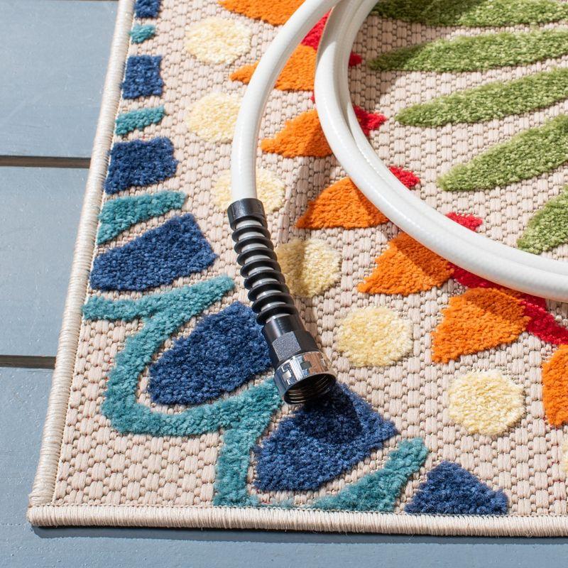 Cabana CBN382 Power Loomed UV Resistant Indoor/Outdoor Area Rug - Blue/Ivory - 5'3"x7'6" - Safavieh