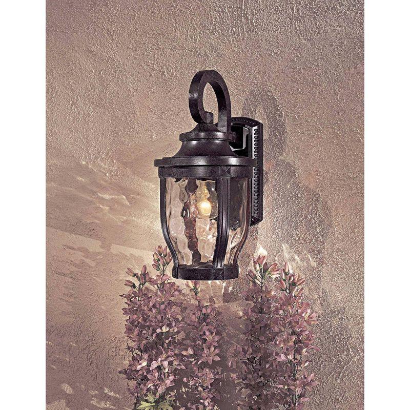 Minka Lavery Rustic Outdoor Wall Light Fixture Corona Bronze 16 1/4" Clear Hammered Glass for Post Exterior Deck Porch Yard Patio