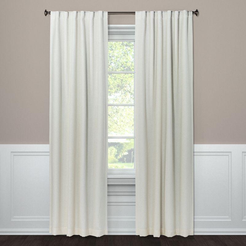 Cream Blackout Linen Blend Window Curtain Panel