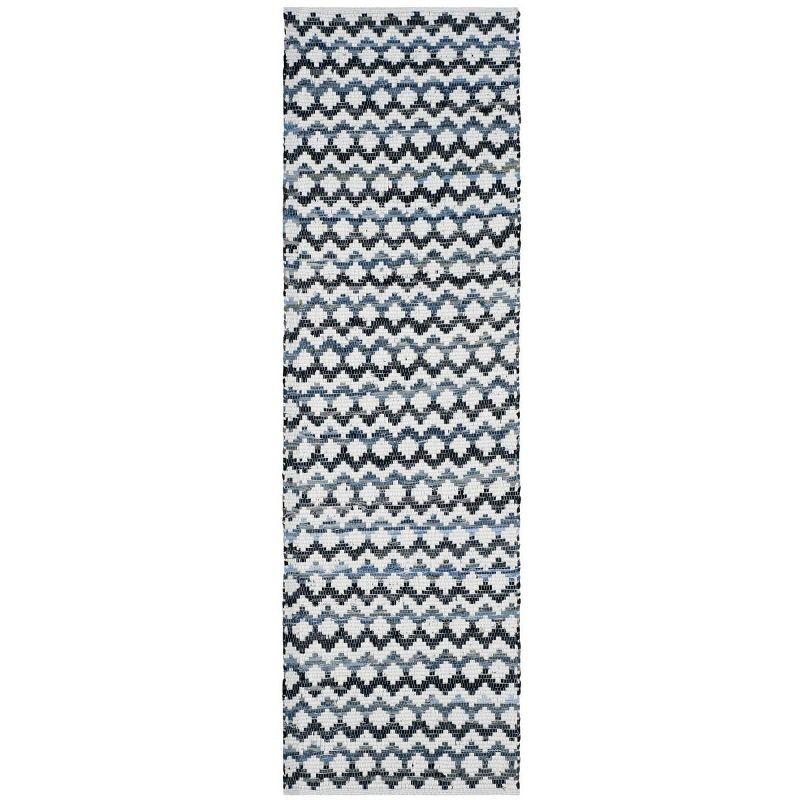 Montauk MTK120 Hand Woven Indoor Runner Rug - Ivory Blue/Black - 2'3"x10' - Safavieh