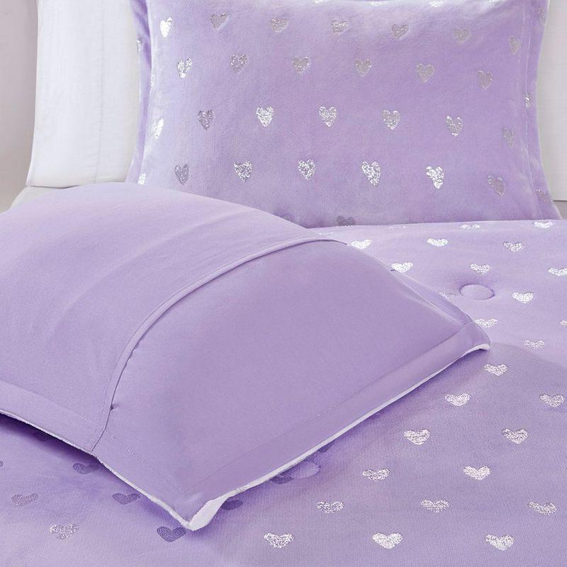 Mi Zone Rosalie Metallic Printed Plush Comforter Set
