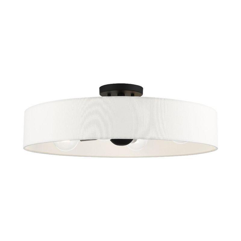 Livex Lighting Venlo 4 - Light Semi-Flush Mount in  Black/Brushed Nickel