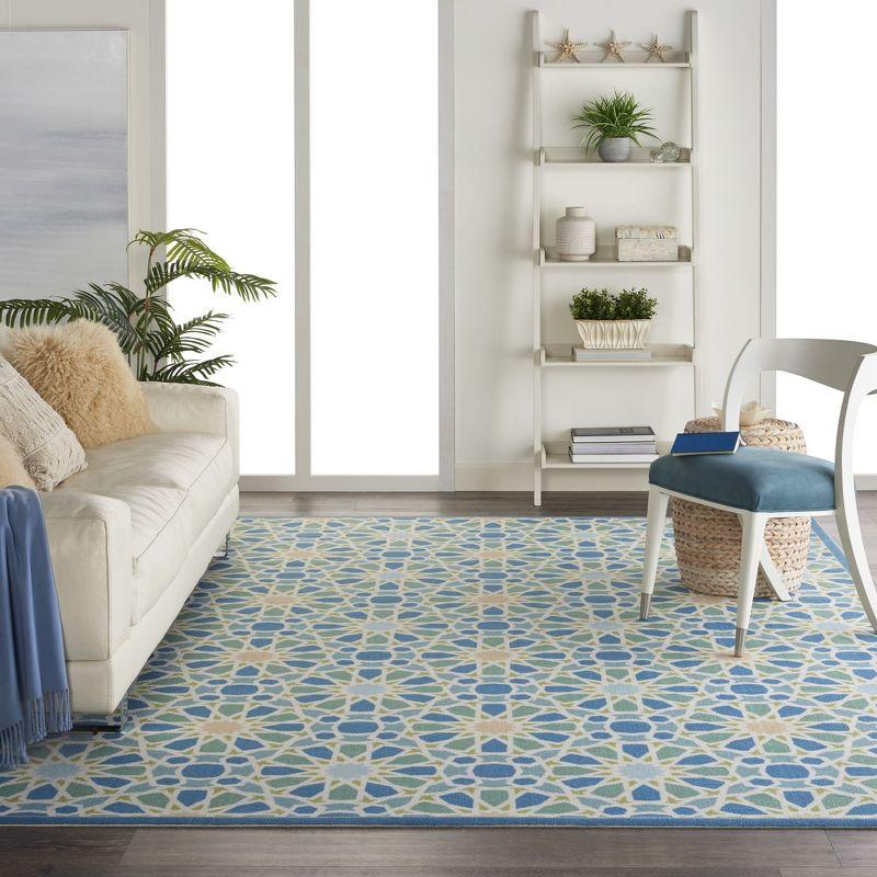 Waverly Sun & Shade "Starry Eyed" Porcelain Indoor/Outdoor Area Rug by Nourison SND29 7'9" x 10'10"