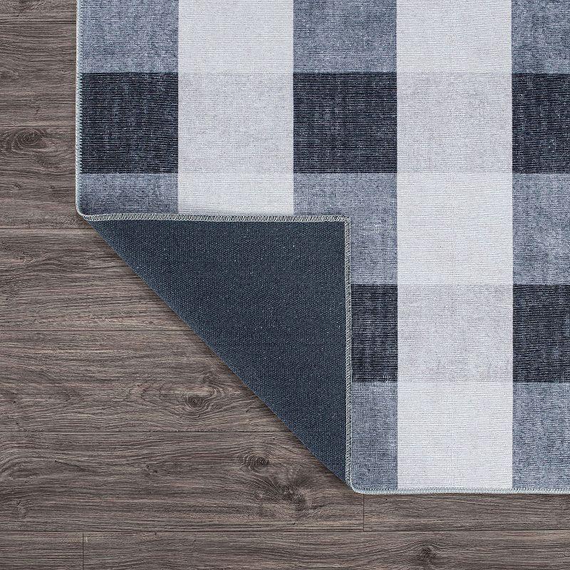 GeoSync 5'x7' Gray Geometric Flat Woven Easy-Care Rug