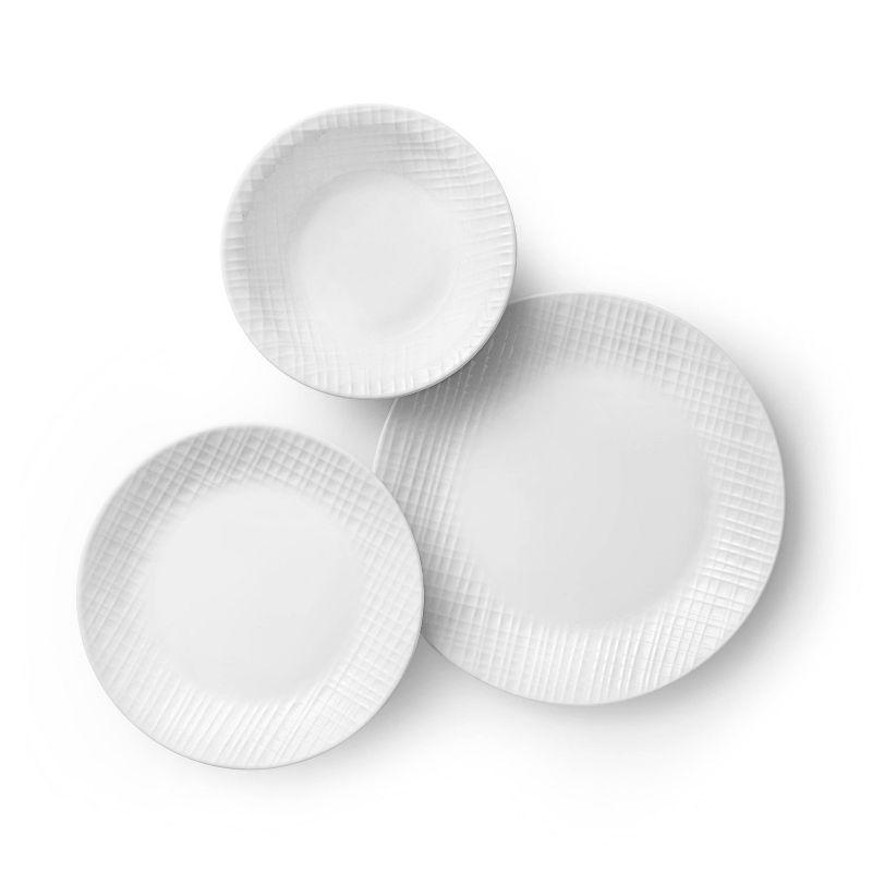 White Vitrelle Glass Dinnerware Set, Service for 6