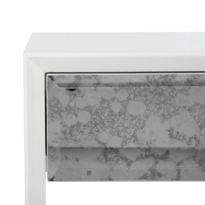 Arcelia Eglomise Side Table - White - Safavieh.