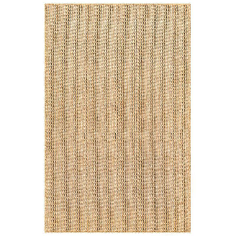 Liora Manne Carmel Texture Stripe Indoor/Outdoor Rug Sand 4'10" x 7'6"
