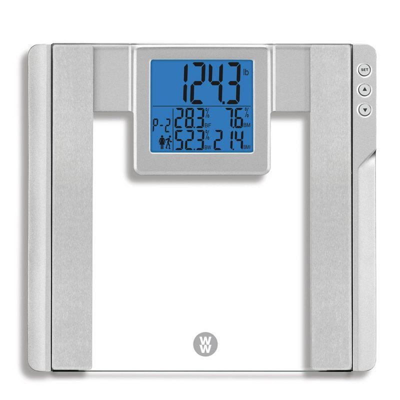 Clear Glass Digital Body Analysis Scale with Silver Accents