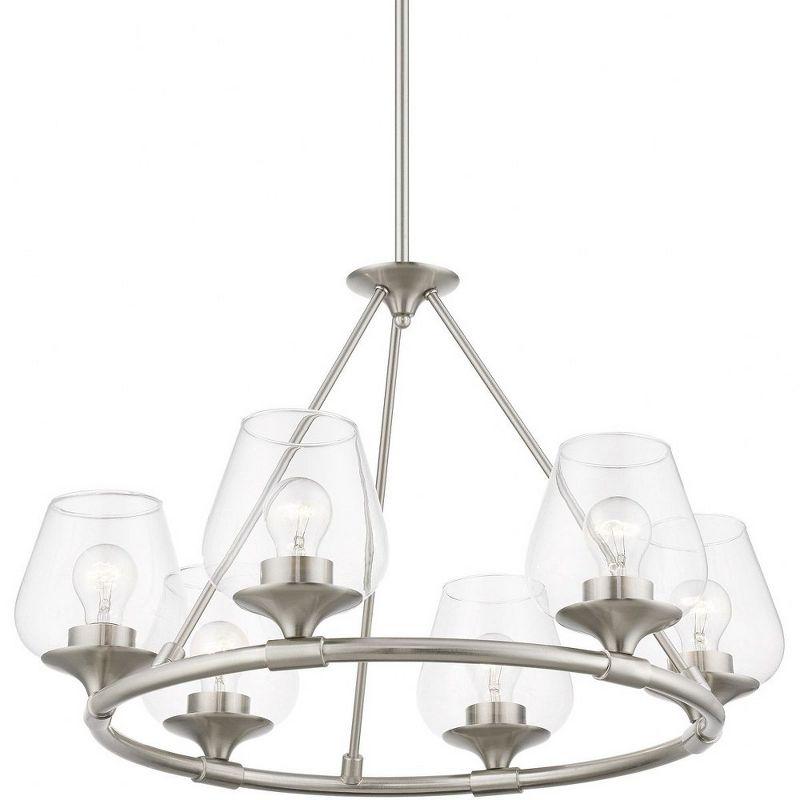 Willow Brushed Nickel 6-Light Chandelier with Clear Glass Shades