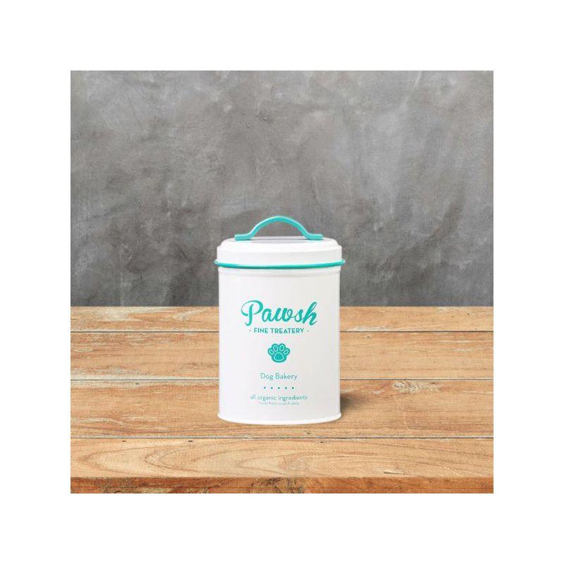 Amici Pet Pawsh Treatery Metal Storage Canister, 44 oz. , White Mint