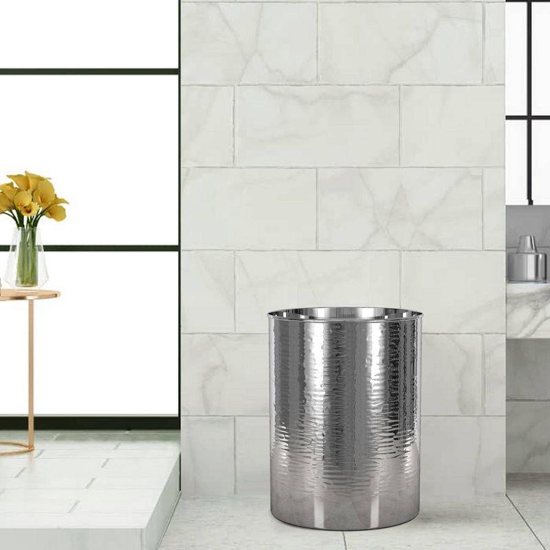 Metropolitan Metal Bathroom Wastebasket - Nu Steel