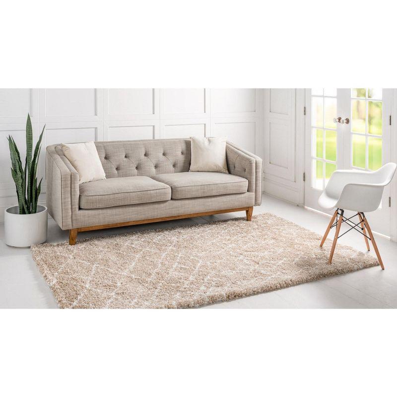 Unique Loom Rabat Shag Geometric Abstract Indoor Woven Area Rug