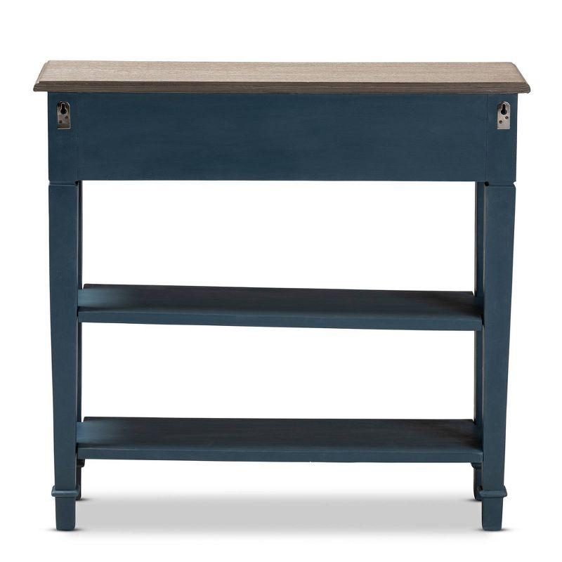 Baxton Studio Dauphine Spruce Finished Wood Accent Console Table Blue: Modern Entryway Furniture, Narrow Design