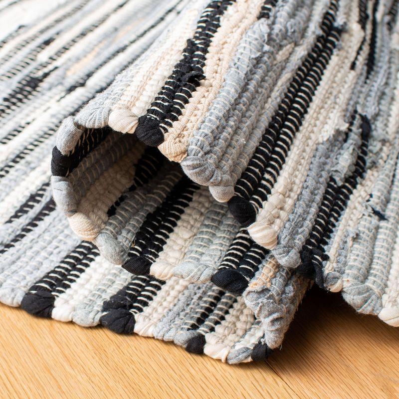 Rag Rug RAR129 Hand Woven Indoor Area Rug - Black/Multi - 4'x6' - Safavieh.