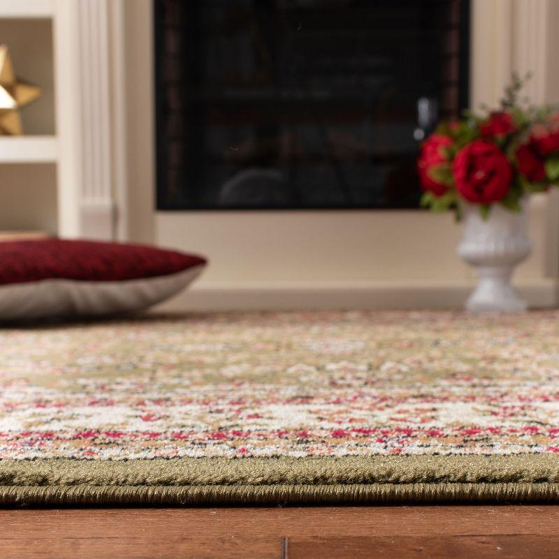 Lyndhurst Sarouk LNH331 Power Loomed Indoor Runner Rug - Sage/Ivory - 2'3"x8' - Safavieh