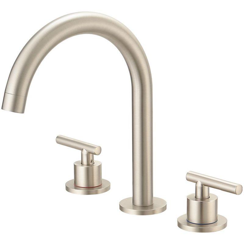 Brushed Nickel 8-Inch Widespread 2-Handle High-Arc Bathroom Faucet