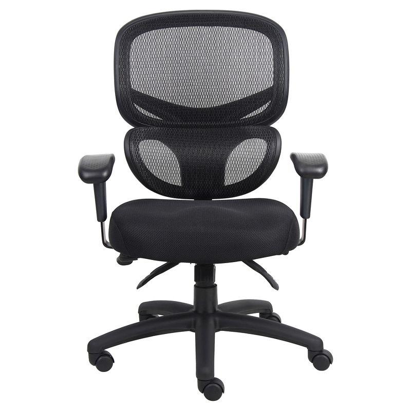 Boss Office Products Multi-Function Mesh Task Chair Black: Ergonomic, Lumbar Support, Swivel, Adjustable Arms