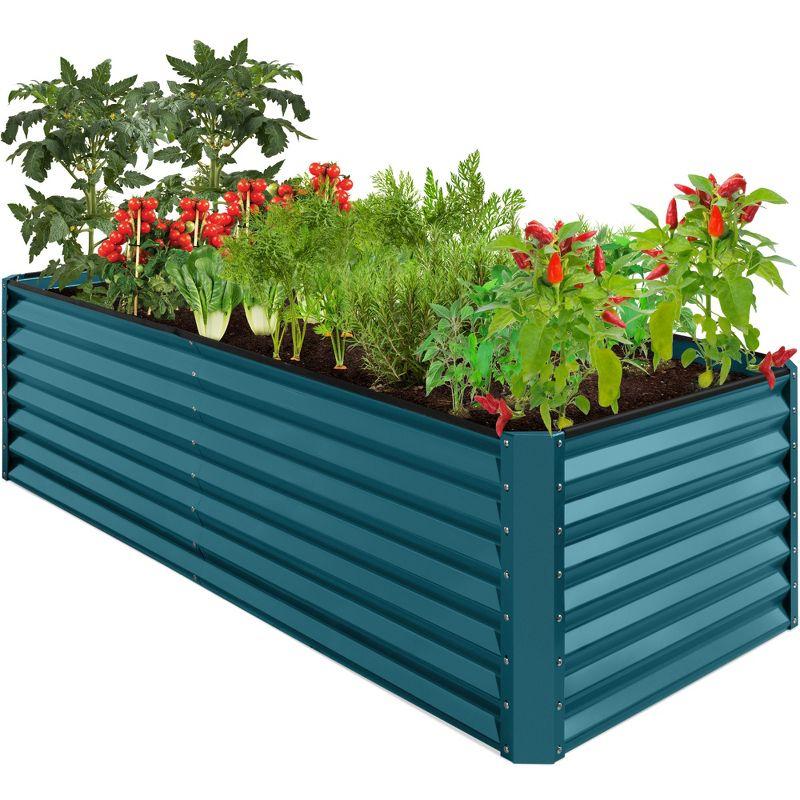 Peacock Blue 8x4x2ft Outdoor Metal Raised Garden Bed Planter