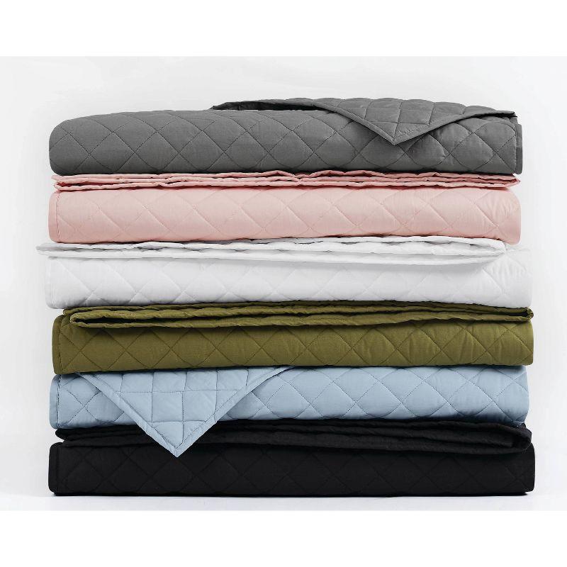 Cannon Solid Oversized Percale 3 Piece Quilt Set