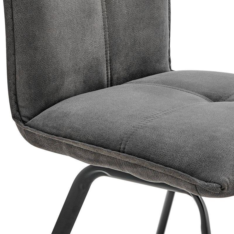 Set of 2 Rylee Fabric Finish Dining Chairs Charcoal Gray/Black - Armen Living