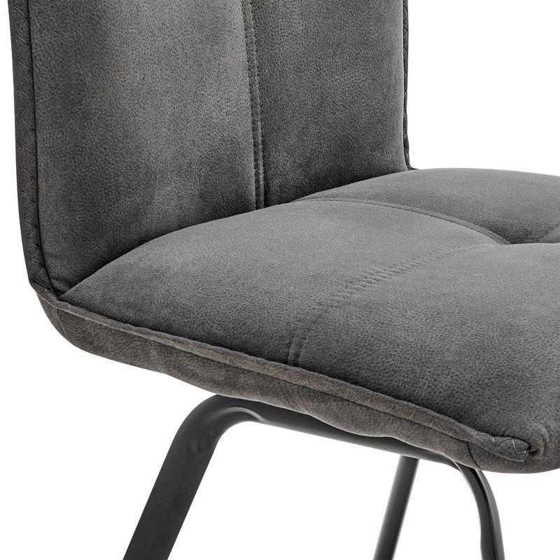 High Charcoal Metal Upholstered Side Chair Set of 2